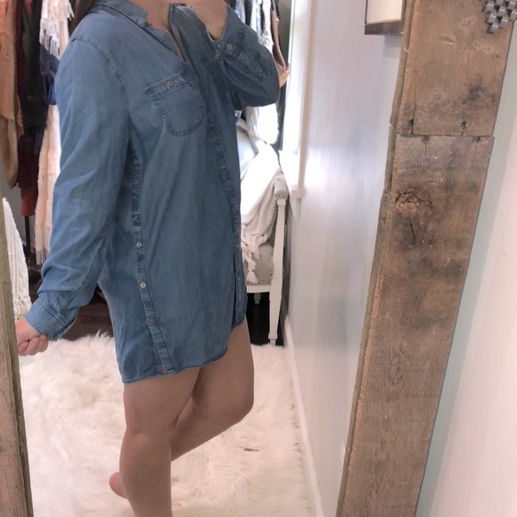 J Jill medium blue chambray tunic/shirt dress - Picture 1 of 10